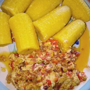 Boiled Plantain And Sauce