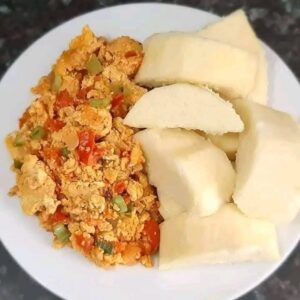 Boiled Yam And Egg Sauce